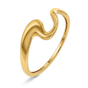 Ring formet som en bue i gult gull