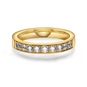 Radiant rekkering i 100% resirkulertgult gull med ni labratoriedyrkede diamanter totalt 0,54 ct