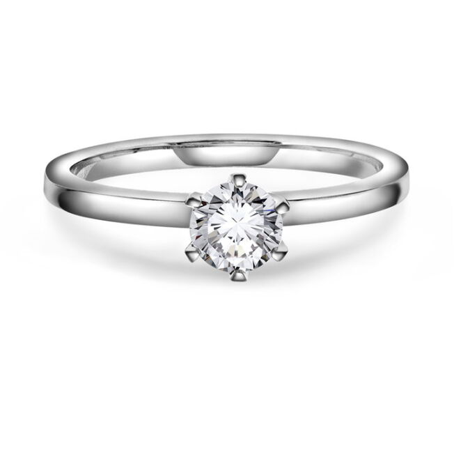 N240626 Contessa ring i 100% resirkulert hvitt gull med labratoriedyrket diamant totalt 2,0 ct