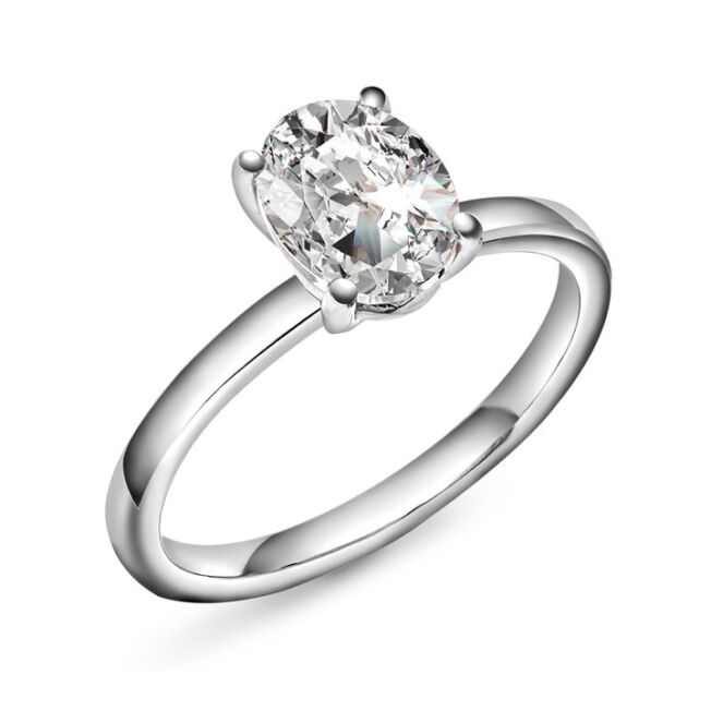 N240631-Gems Empress enstensring i 100% resirkulert hvitt gull med labratoriedyrket diamant på 2,0 ct