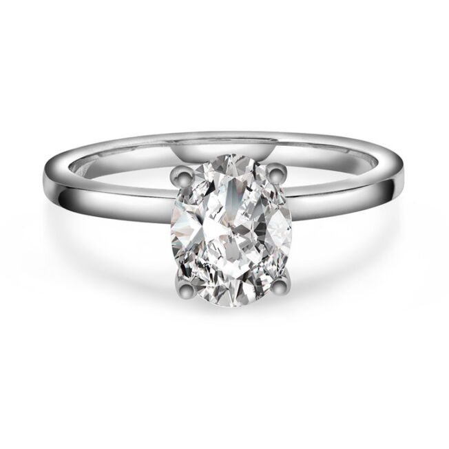 N240631 Gems Empress enstensring i 100% resirkulert hvitt gull med labratoriedyrket diamant på 2,0 ct