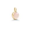 Little Prime anheng i forgylt sølv med rund cabochonslipt sten, milky rose farge