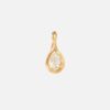Ocean Drop anheng i gult gull 18 k med satnert overflate, pæreslipt diamant 0,50 ct