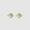 Julie Sandlau Prime earstud Green amethyst ørepynt i forgylt sølv med krystall