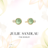 Julie Sandlau Prime earstud Green amethyst ørepynt i forgylt sølv med krystall