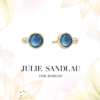 Julie Sandlau Prime earstud Saphire blue ørepynt i forgylt sølv med krystall