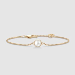Julie Sandlau Primini bracelet med ferskvannsperle i gult gull