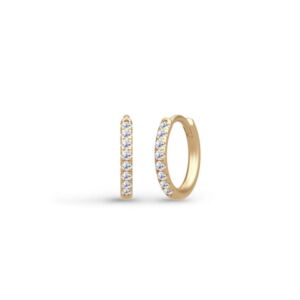 Lulia earhoops mini i 14 k resirkulert gult gull med diamanter,