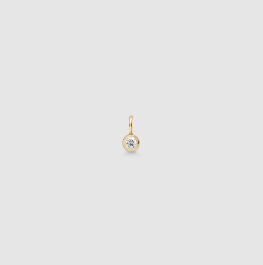 Julie Sandlau Purity pendant i gult gull med diamant