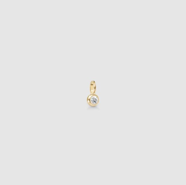 Julie Sandlau Purity pendant i gult gull med diamant
