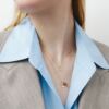 Julie Sandlau Luna Love pendant i gult gull med chocolate moonstone og diamanter