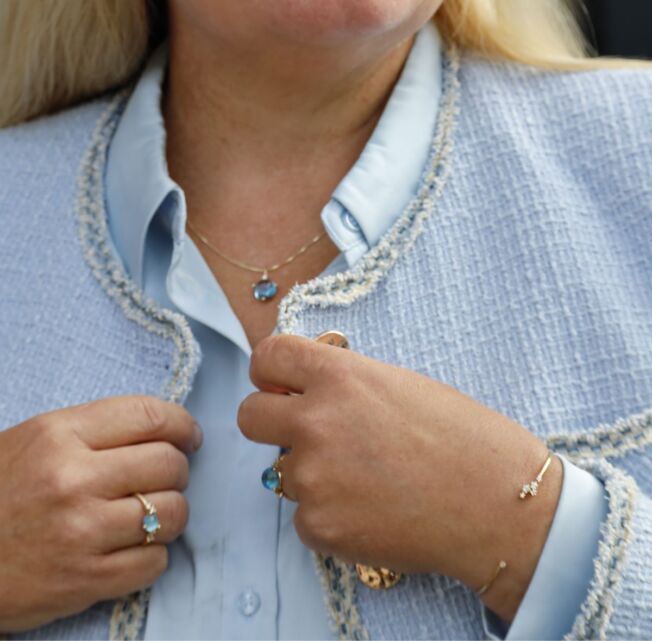 Noën Sparkle armring i gult gull, med diamanter 0,20 ct