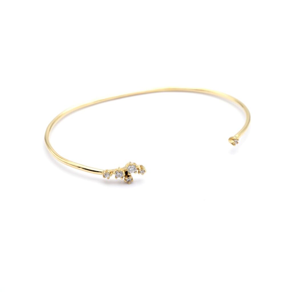 Noën Sparkle armring i gult gull, med diamanter 0,20 ct