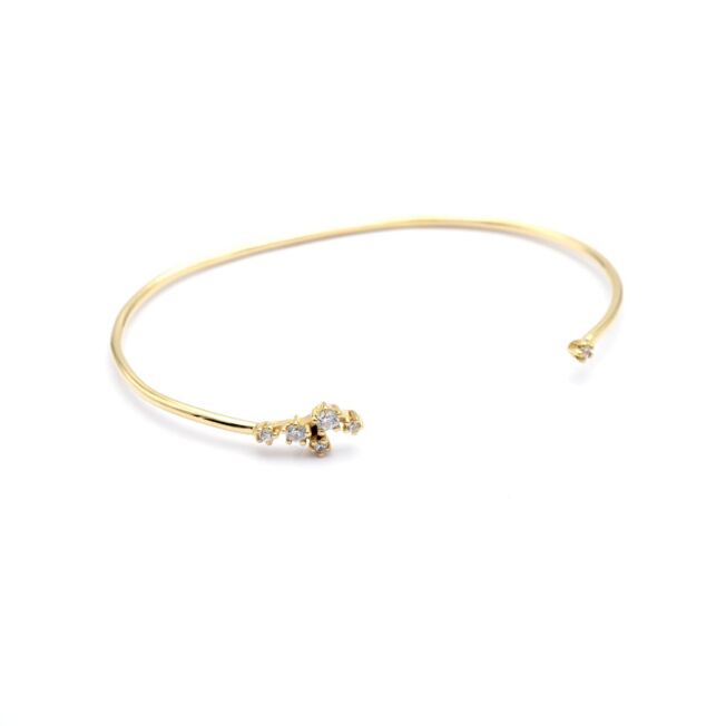 Noën Sparkle armring i gult gull, med diamanter 0,20 ct